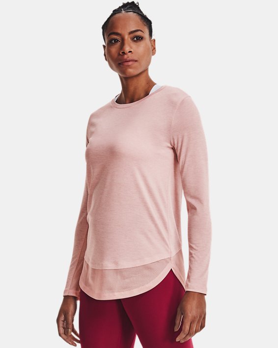 Damen UA Tech™ Vent Shirt, langärmlig, Pink, pdpMainDesktop image number 0